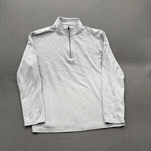 Mizzen+Main Pullover Mens Large Gray Quarter Zip Lightweight Raglan Casual Top